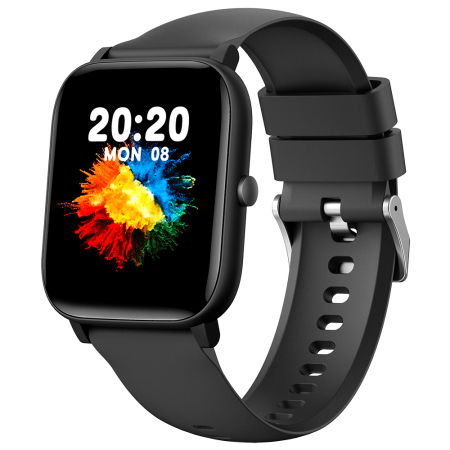 Smartwatch iSEN C09, Negru, Curea TPU Neagra, 1.85" TFT, Ritm Cardiac, Tensiune Arteriala, Oxigen in Sange (SpO2), ECG, 7 Moduri Sport, Notificari Apeluri & Mesaje, 200 mAh, Android 5.0 / iOS 10.0 [2]