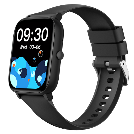 Smartwatch iSEN C09, Negru, Curea TPU Neagra, 1.85" TFT, Ritm Cardiac, Tensiune Arteriala, Oxigen in Sange (SpO2), ECG, 7 Moduri Sport, Notificari Apeluri & Mesaje, 200 mAh, Android 5.0 / iOS 10.0 [7]