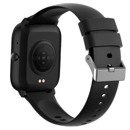 Smartwatch iSEN C09, Negru, Curea TPU Neagra, 1.85" TFT, Ritm Cardiac, Tensiune Arteriala, Oxigen in Sange (SpO2), ECG, 7 Moduri Sport, Notificari Apeluri & Mesaje, 200 mAh, Android 5.0 / iOS 10.0 [6]