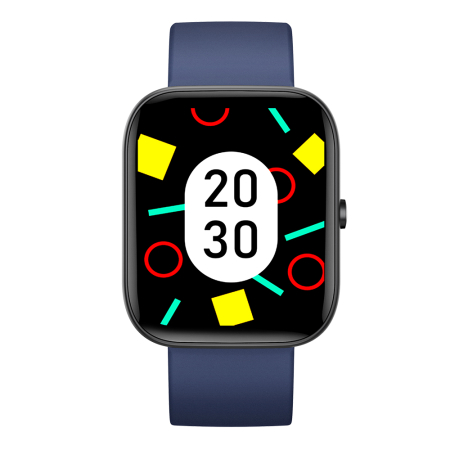 Smartwatch iSEN C08, Negru, Curea TPU Albastru, 1.91" TFT, Ritm Cardiac, Tensiune Arteriala, Oxigen in Sange (SpO2), Moduri Sport, Notificari Apeluri & Mesaje, 200 mAh, Android 5.0 / iOS 10.0 [3]