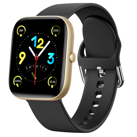 Smartwatch iSEN C08, Auriu, Curea TPU Neagra, 1.91" TFT, Ritm Cardiac, Tensiune Arteriala, Oxigen in Sange (SpO2), Moduri Sport, Notificari Apeluri & Mesaje, 200 mAh, Android 5.0 / iOS 10.0 [2]