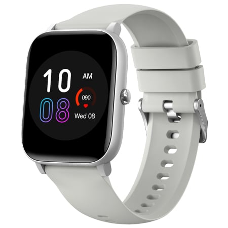 Smartwatch - Smartwatch iSEN C09, Silver, Curea TPU Alb, 1.85" TFT, Ritm Cardiac, Tensiune Arteriala, Oxigen in Sange (SpO2), ECG, 7 Moduri Sport, Notificari Apeluri & Mesaje, 200 mAh, Android 5.0 / iOS 10.0