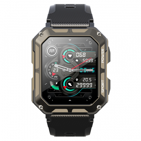 Smartwatch iSEN C20 Pro Black, 1.83 inch, Bluetooth call, Bluetooth 5.0, Heart rate, SpO2, 123 sports, Ip68, 380mAh [1]