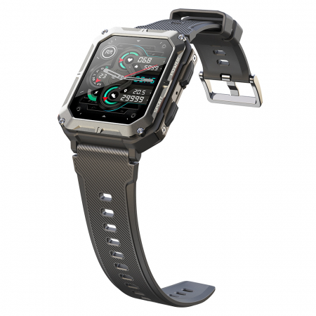 Smartwatch iSEN C20 Pro Black, 1.83 inch, Bluetooth call, Bluetooth 5.0, Heart rate, SpO2, 123 sports, Ip68, 380mAh [11]