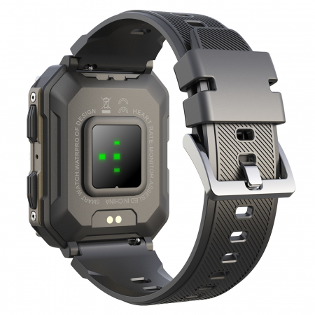 Smartwatch iSEN C20 Pro Black, 1.83 inch, Bluetooth call, Bluetooth 5.0, Heart rate, SpO2, 123 sports, Ip68, 380mAh [6]