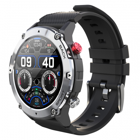 Smartwatch iSEN C21 Pro Silver, 1.32 inch, Apel bluetooth, Bluetooth 5.0, Ritm cardiac, SpO2, 19 sporturi, Ip68, 300mAh [1]