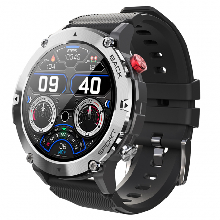 Smartwatch iSEN C21 Pro Silver, 1.32 inch, Apel bluetooth, Bluetooth 5.0, Ritm cardiac, SpO2, 19 sporturi, Ip68, 300mAh [2]