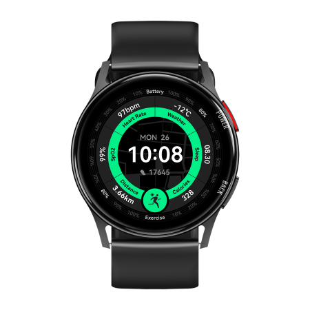 iSEN - iSEN C35 Okosóra, Fekete, 1.32” AMOLED, Bluetooth Hívások, Pulzus, SpO2, Alvás, 100+ Sportmód, Aktivitáskövetés, 1 ATM, DaFit, 250mAh Akkumulátor