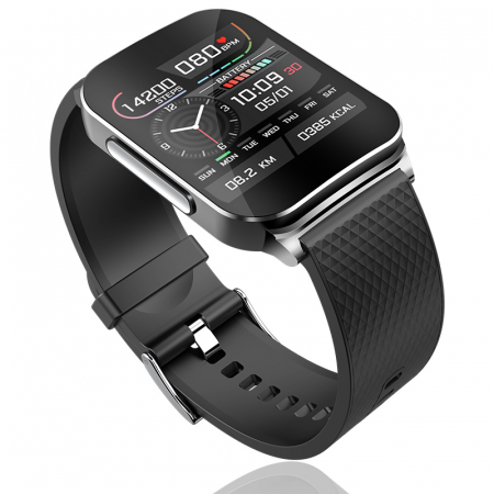 *PROMO* Smartwatch iSEN EP03 Negru, 1.83" IPS HD, ECG, Ritm cardiac, Presiune sanguina, Glicemie, Oxigen, Monitorizare somn, Bt v5.1, IP67, 185mAh [2]