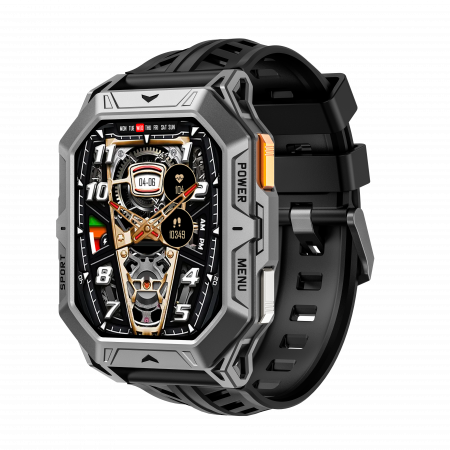 Smartwatch - Smartwatch iSEN X1 Pro, Curea de silicon neagra, 2.13" AMOLED HD, HRV, ECG, Monitorizare sanatate, Functii sport, Bluetooth Call, 1000 mAh, Android 9.0 or iOS 9.0 sau mai recent