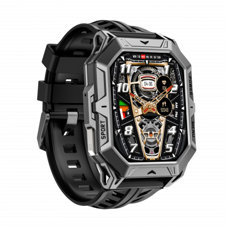 Okosóra iSEN X1 Pro, Fekete szilikon szíj, 2.13" AMOLED HD, HRV, EKG, Egészségügyi monitorozás, Sport funkciók, Bluetooth hívás, 1000 mAh, Android 9.0 vagy iOS 9.0 vagy újabb [3]