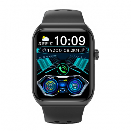 Smartwatch iSEN BK01, Black, 1.81"HD, Bluetooth call, ECG, blood glucose, blood oxygen, blood pressure, heart rate, body temperature, play music, 270 mAh [1]