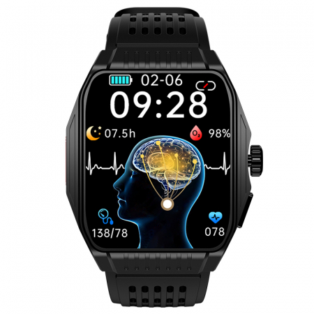 Smartwatch iSEN JT03 Negru, 1.85" HD, Imbunatatire somn, Glicemie, PPG+ECG, HR, Apel Bt, SOS, Asist. vocal, Ingrijire de la distanta [1]