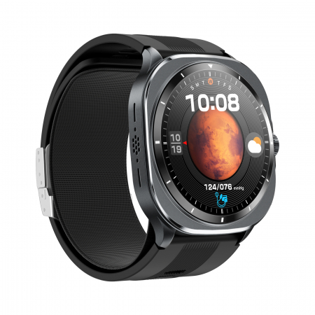Smartwatch iSEN TK65 Negru, 1.43"AMOLED, Tensiometru cu manseta gonflabila, Moduri sport, Monitorizare sanatate si somn, Apel BT, Control muzica, Prognoza vremii, NFC, 530mAh [1]