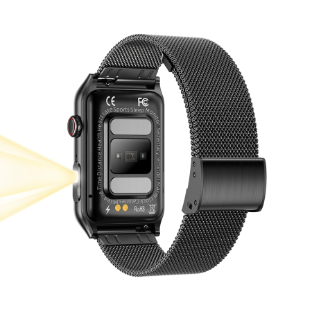 Smartwatch iSEN G50, Metal negru, 1.57” IPS HD, Bluetooth 5.4, Apeluri Bluetooth, Puls, SpO2, Temperatură, Somn, HRV, Moduri Sport, IP68, Baterie 250mAh [3]