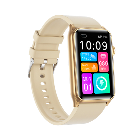 Smartwatch iSEN G50, Bej, 1.57” IPS HD, Bluetooth 5.4, Apeluri Bluetooth, Puls, SpO2, Temperatură, Somn, HRV, Moduri Sport, IP68, Baterie 250mAh [1]