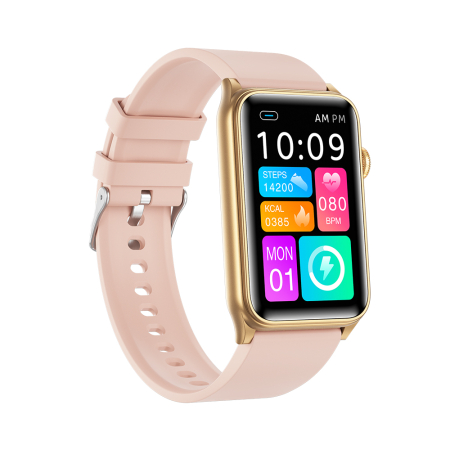 Smartwatch iSEN G50, Silicon roz, 1.57” IPS HD, Bluetooth 5.4, Apeluri Bluetooth, Puls, SpO2, Temperatură, Somn, HRV, Moduri Sport, IP68, Baterie 250mAh [1]