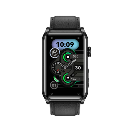 Smartwatch iSEN G50, Piele neagră, 1.57” IPS HD, Bluetooth 5.4, Apeluri Bluetooth, Puls, SpO2, Temperatură, Somn, HRV, Moduri Sport, IP68, Baterie 250mAh [2]