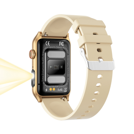 Smartwatch iSEN G50, Bej, 1.57” IPS HD, Bluetooth 5.4, Apeluri Bluetooth, Puls, SpO2, Temperatură, Somn, HRV, Moduri Sport, IP68, Baterie 250mAh [3]