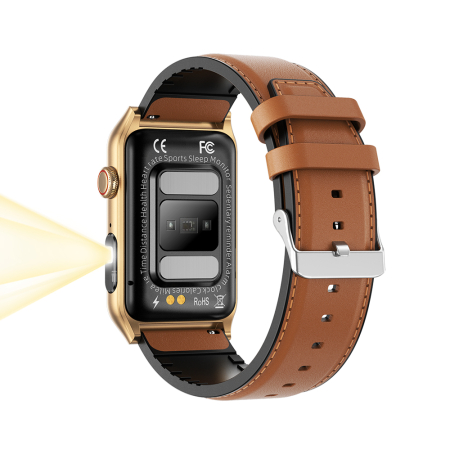 Smartwatch iSEN G50, Piele maro, 1.57” IPS HD, Bluetooth 5.4, Apeluri Bluetooth, Puls, SpO2, Temperatură, Somn, HRV, Moduri Sport, IP68, Baterie 250mAh [3]