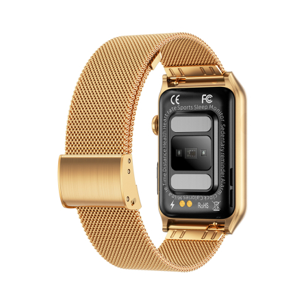 Smartwatch iSEN G50, Metal auriu, 1.57” IPS HD, Bluetooth 5.4, Apeluri Bluetooth, Puls, SpO2, Temperatură, Somn, HRV, Moduri Sport, IP68, Baterie 250mAh [4]