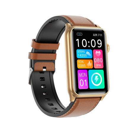 Smartwatch iSEN G50, Piele maro, 1.57” IPS HD, Bluetooth 5.4, Apeluri Bluetooth, Puls, SpO2, Temperatură, Somn, HRV, Moduri Sport, IP68, Baterie 250mAh [1]