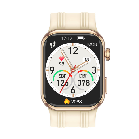 News - iSEN K2 Smartwatch, Gold, 1.95" HD, ECG, Blood Pressure, Blood Oxygen, Bluetooth 5.2, Calling, Health Monitoring