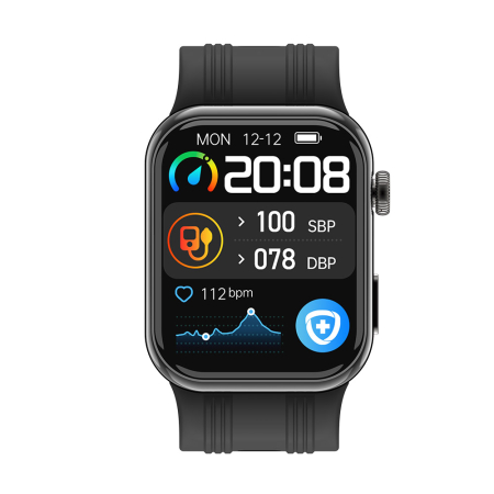 News - iSEN K2 Smartwatch, Black, 1.95" HD, ECG, Blood Pressure, Blood Oxygen, Bluetooth 5.2, Calling, Health Monitoring