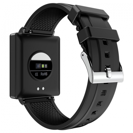 Smartwatch iSEN KS01, fekete színű, IPS HD TFT 1,83", EKG, Vércukorszint, Vér oxigénszint, Alvásfigyelés, HRV, Hőmérő, Zenelejátszás, NFC, 220 mAh [4]