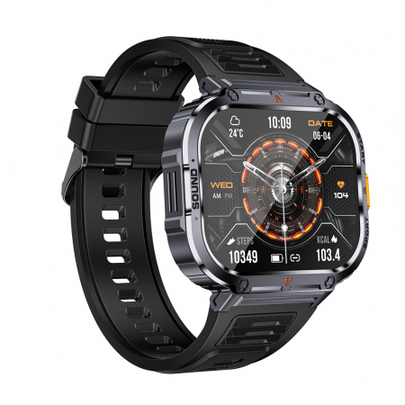 Okosóra iSEN NX23 Fekete, 2,0" HD, HRV, EKG, Egészségügyi funkciók, Sportfunkciók, Bluetooth hívás, Zenevezérlés, Zseblámpa, 400 mAh, Kompatibilis iOS és Android rendszerekkel [4]