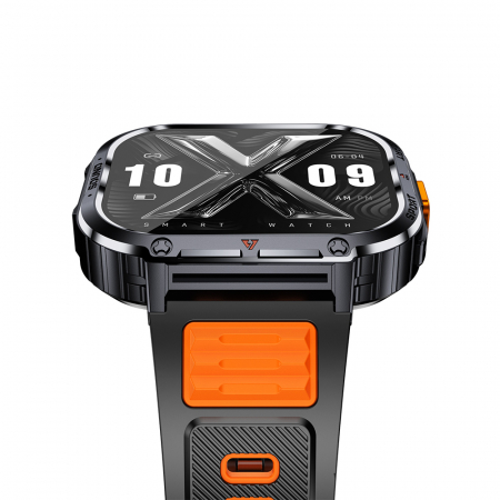 Smartwatch iSEN NX23, Orange, 2.0" HD, HRV, ECG, Health Functions, Sport Functions, Bluetooth Call, Music Control, Flashlight, 400 mAh, Compatible with iOS & Android [7]