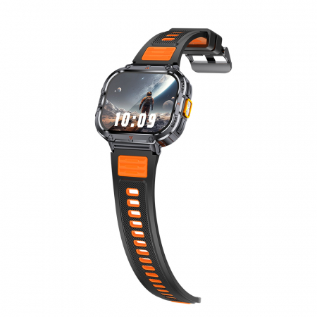 Smartwatch iSEN NX23, Orange, 2.0" HD, HRV, ECG, Health Functions, Sport Functions, Bluetooth Call, Music Control, Flashlight, 400 mAh, Compatible with iOS & Android [10]
