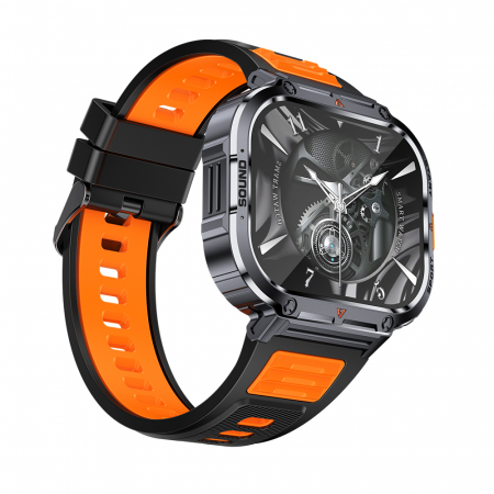 Smartwatch iSEN NX23, Orange, 2.0" HD, HRV, ECG, Health Functions, Sport Functions, Bluetooth Call, Music Control, Flashlight, 400 mAh, Compatible with iOS & Android [6]