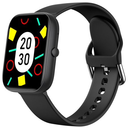 Smartwatch iSEN C08, Negru, Curea TPU Neagra, 1.91" TFT, Ritm Cardiac, Tensiune Arteriala, Oxigen in Sange (SpO2), Moduri Sport, Notificari Apeluri & Mesaje, 200 mAh, Android 5.0 / iOS 10.0 [12]
