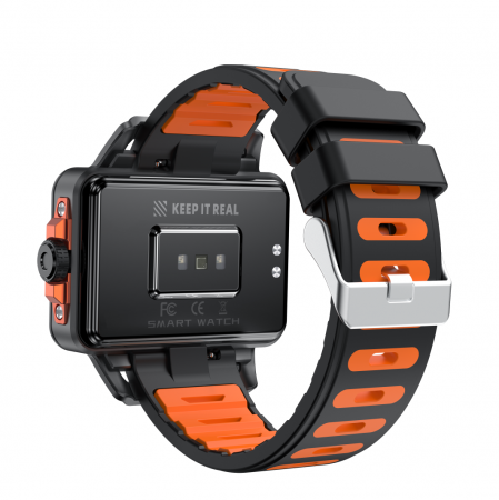 Smartwatch iSEN S666, Orange/Gray/Black, 1.57" TFT HD, iOS / Android, NFC, Alerta apel Bluetooth, Jocuri, Monitorizare sanatate, 240mAh [1]
