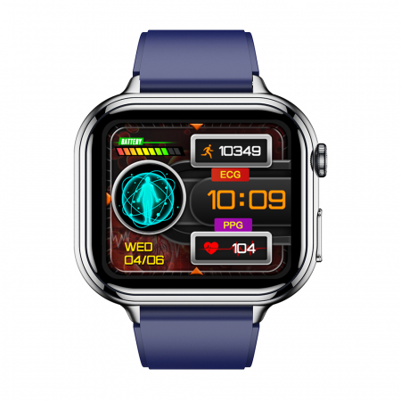 Smartwatch iSEN TK17 Lila, Szilikon, 1.91" HD, ECG, Szívritmus, Véroxigén, Glükóz, Vérnyomás, Húgysav, BMI, Alváskövetés, Sport Módok, Bluetooth Hívás, Zenevezérlés, Időjárás, 380mAh [1]