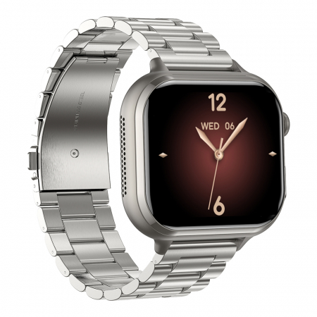 Smartwatch iSEN TK17 Argintiu, Otel, 1.91" HD, ECG, Ritm Cardiac, Oxigen in Sange, Glicemie, Tensiune Arteriala, Acid Uric, BMI, Monitorizare Somn, Moduri Sport, Apeluri, Control Muzica, Vreme, 380mAh [2]