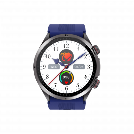 Smartwatch iSEN S26 Blue, 2.06"AMOLED, Air pump+airbag blood pressure monitor, ECG, Blood sugar, Oxygen, Temperature, and Sleep, Sport modes, Bluetooth call, Music control, Weather forecast, 530mAh [1]