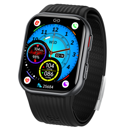 iSEN TK67 Smartwatch, Black, 1.952” AMOLED, Bluetooth Calls, Air Pump Blood Pressure, ECG, Heart Rate, SpO2, Temperature, SOS, IP66, 530mAh Battery [4]