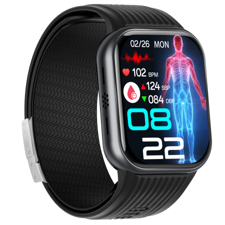 iSEN TK67 Smartwatch, Black, 1.952” AMOLED, Bluetooth Calls, Air Pump Blood Pressure, ECG, Heart Rate, SpO2, Temperature, SOS, IP66, 530mAh Battery [2]