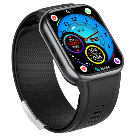 iSEN TK67 Smartwatch, Black, 1.952” AMOLED, Bluetooth Calls, Air Pump Blood Pressure, ECG, Heart Rate, SpO2, Temperature, SOS, IP66, 530mAh Battery [3]