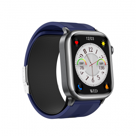 Smartwatch iSEN TK66 Blue, 2.06" AMOLED, Air Pump + Airbag Blood Pressure Monitor, ECG, Heart Rate, Blood Oxygen, Sleep & Health Monitoring, Sports Modes, BT Call, Music Control, NFC, 530mAh [1]