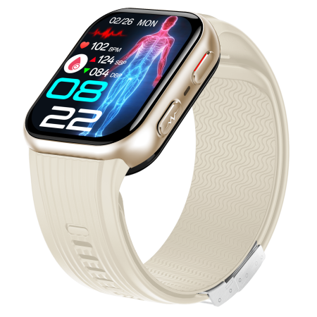 iSEN TK67 Smartwatch, Gold, 1.952” AMOLED, Bluetooth Calls, Air Pump Blood Pressure, ECG, Heart Rate, SpO2, Temperature, SOS, IP66, 530mAh Battery [4]