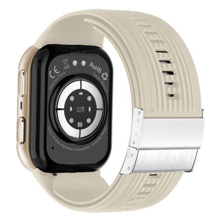 iSEN TK67 Smartwatch, Gold, 1.952” AMOLED, Bluetooth Calls, Air Pump Blood Pressure, ECG, Heart Rate, SpO2, Temperature, SOS, IP66, 530mAh Battery [5]