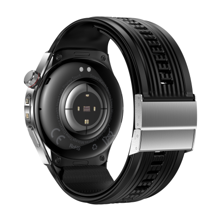 Smartwatch iSEN TK68, Negru, 1.43” AMOLED 466×466, Tensiune cu Pompă de Aer, ECG, SpO2 la Deget, Apeluri Bluetooth, SOS, NFC, IP66, Baterie 530mAh [3]
