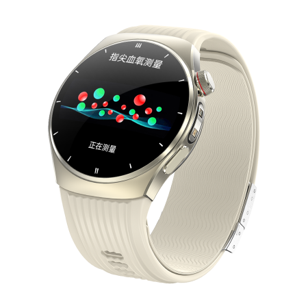 iSEN TK68 Okosóra, Arany, 1.43” AMOLED 466×466, Vérnyomásmérés Légpumpával, ECG, Ujjbegyes SpO2, Bluetooth Hívás, SOS, NFC, IP66, 530mAh Akkumulátor [4]