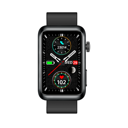 Smartwatch iSEN TK77 Negru, Silicon, 1.57" HD, ECG, Micro-Examinare, Risc Glicemie, Acid Uric & Lipide, Apel BT, Asistent Vocal, Lanterna, SOS, 250mAh [10]