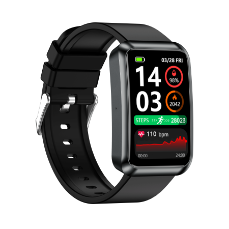 Smartwatch iSEN TK77 Negru, Silicon, 1.57" HD, ECG, Micro-Examinare, Risc Glicemie, Acid Uric & Lipide, Apel BT, Asistent Vocal, Lanterna, SOS, 250mAh [6]