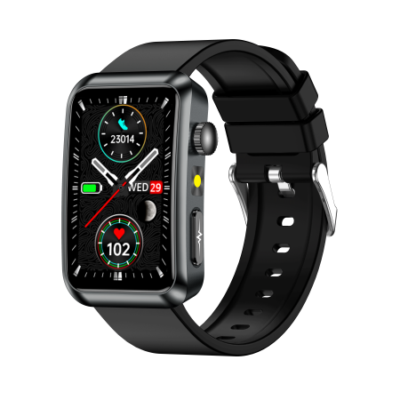 Smartwatch iSEN TK77 Negru, Silicon, 1.57" HD, ECG, Micro-Examinare, Risc Glicemie, Acid Uric & Lipide, Apel BT, Asistent Vocal, Lanterna, SOS, 250mAh [1]