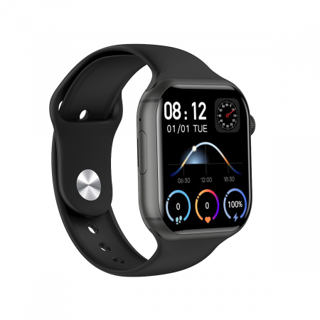 Smartwatch iSEN Watch DM60, negru cu bratara neagra silicon, 4G, 2.02" HD, 4GB RAM + 64GB ROM, android 8.1, Bt v4.2, nanoSIM, IP67, 800 mAh [1]